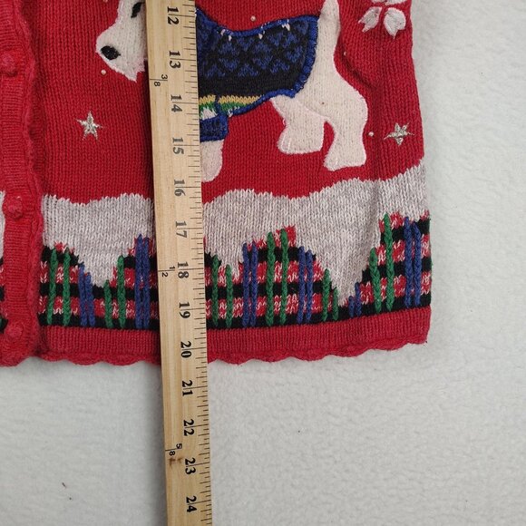 Designers Originals Studio Ugly Sweater Vest Womens sz M Christmas Scottie Dog - Picture 5 of 7